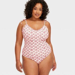 Roller Rabbit - Women's Floral Tie-Shoulder One Piece Swimsuit Red Red